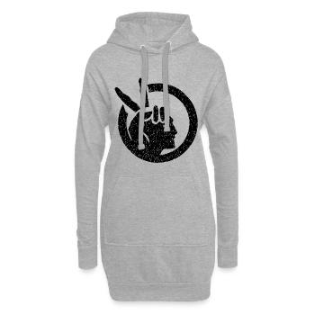 Mouvement amérindien - Sweat-shirt à capuche long Femme - gris chiné - Devant