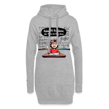 Mathe-Probleme - Hoodie-Kleid - Grau meliert - Vorne