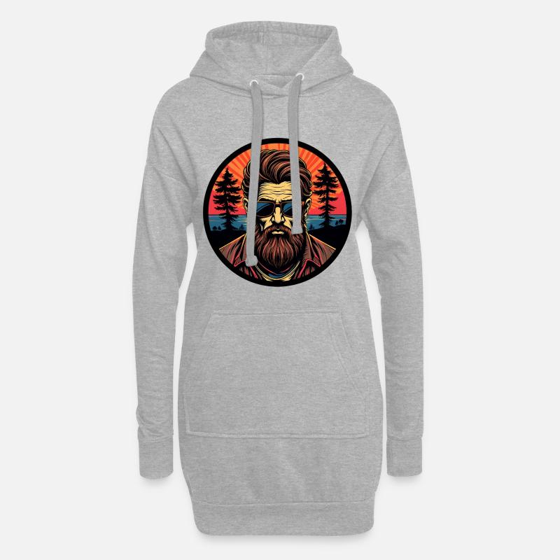 Bart-Mann - Hoodie-Kleid - Grau meliert