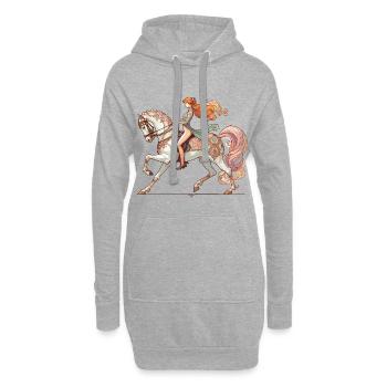 Dressurreiten Reiten Pferd edel dynamisch Geschenk - Hoodie-Kleid - Grau meliert - Vorne