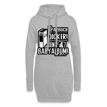 More Money Less Stress – DINK Lifestyle - Hoodie-Kleid - Grau meliert - Vorne