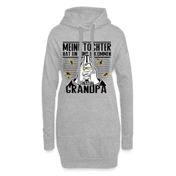 Endlich Opa – Tochter sei Dank! - Hoodie-Kleid - Grau meliert - Vorne
