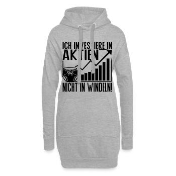 Ich investiere in Aktien – nicht in Windeln - Hoodie-Kleid - Grau meliert - Vorne