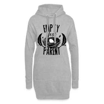 parent nid vide - kinder aus dem Haus - Sweat-shirt à capuche long Femme - gris chiné - Devant