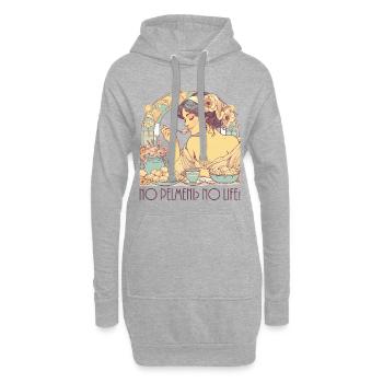 No Pelmeni No Life Woman Cadeau Art Nouveau - Sweat-shirt à capuche long Femme - gris chiné - Devant