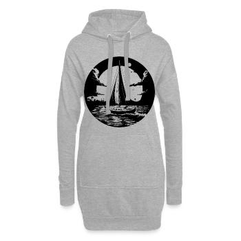 Grafik Segeln - Hoodie-Kleid - Grau meliert - Vorne