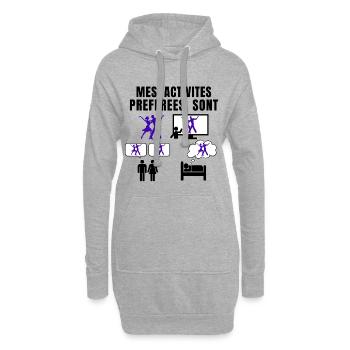 DANSE - MES ACTIVITES PREFEREES - Sweat-shirt à capuche long Femme - gris chiné - Devant