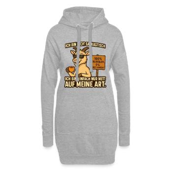 Ich bin nicht sarkastisch – auf meine Art - Hoodie-Kleid - Grau meliert - Vorne