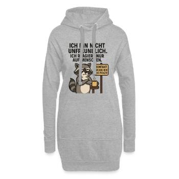 Déclaration du raton laveur : évitement des contacts - Sweat-shirt à capuche long Femme - gris chiné - Devant