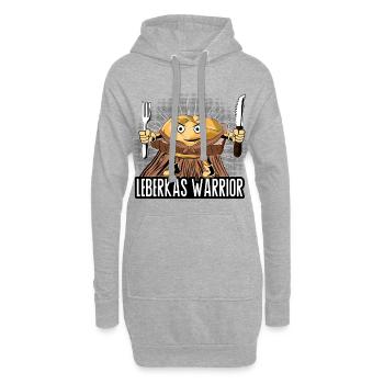 Leberkas Warrior – Deftiger Food Humor - Hoodie-Kleid - Grau meliert - Vorne