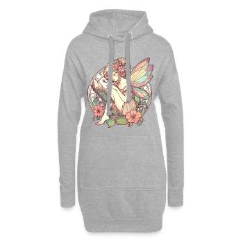 Buch Bücher Lesen Fee Elfe Art Nouveau Geschenk - Hoodie-Kleid - Grau meliert - Vorne