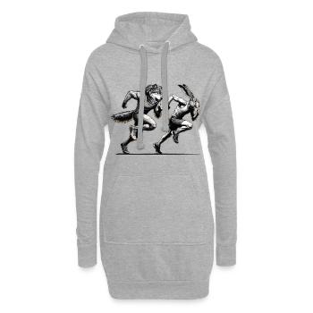 Concours Lapin et Loup Course Sprint Cadeau - Sweat-shirt à capuche long Femme - gris chiné - Devant