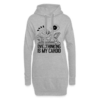 Overthinking Is My Cardio – Mental Load Humor - Hoodie-Kleid - Grau meliert - Vorne