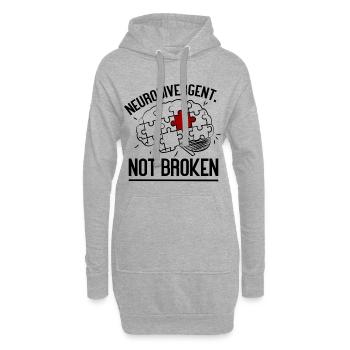 Neurodivergent. Pas cassé - Sweat-shirt à capuche long Femme - gris chiné - Devant