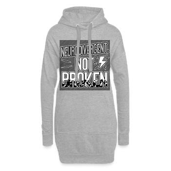 Neurodivergent Not Broken – Neurodiversity Pride - Hoodie-Kleid - Grau meliert - Vorne
