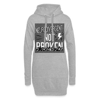 Neurodivergent Not Broken – Neurodiversity Pride - Hoodie-Kleid - Grau meliert - Vorne