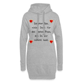 VATERTAG OPA PAPA PRÄGUNGEN - Hoodie-Kleid - Grau meliert - Vorne