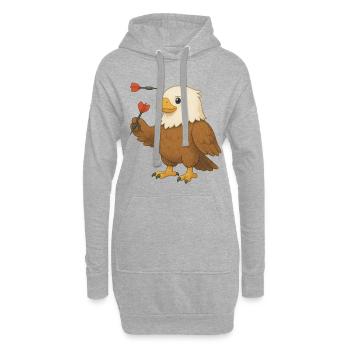 Adler mit Dartpfeilen - Hoodie-Kleid - Grau meliert - Vorne