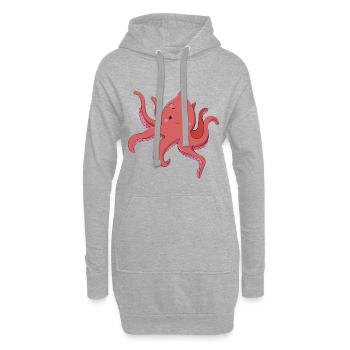 Pieuvre - Sweat-shirt à capuche long Femme - gris chiné - Devant