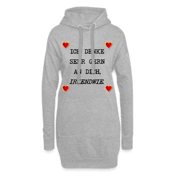 LIEBESERKLÄRUNG HERZ - ICH DENKE AN DICH - Hoodie-Kleid - Grau meliert - Vorne