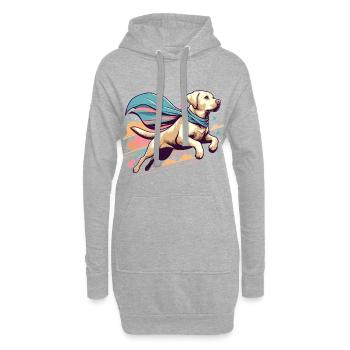Super chien Labrador Retriever Labi Labbi Cadeau - Sweat-shirt à capuche long Femme - gris chiné - Devant