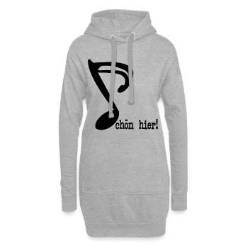 SCHÖN HIER SPRÜCHE MUSIKNOTE - Hoodie-Kleid - Grau meliert - Vorne