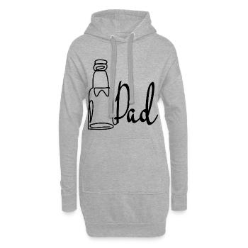 Line Art Papa Bière Fête des Pères - Sweat-shirt à capuche long Femme - gris chiné - Devant