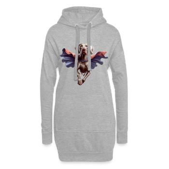 Super chien braque de Weimar Weimi Cape Cape cadeau - Sweat-shirt à capuche long Femme - gris chiné - Devant