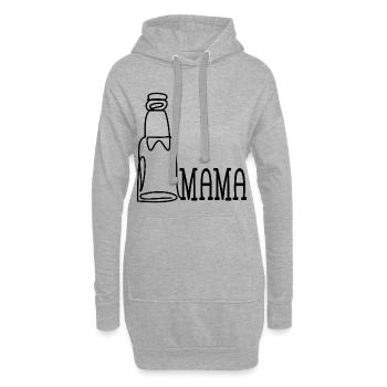 MAMA LINIENZEICHNUNG BIER TRINKEN - Hoodie-Kleid - Grau meliert - Vorne