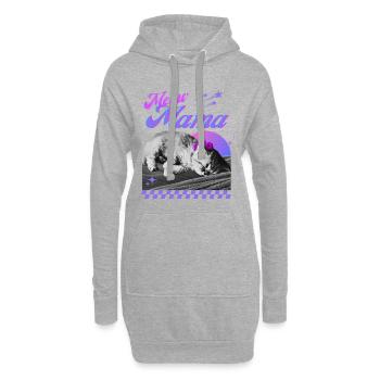 Chat endormi avec couronne de fleurs - Sweat-shirt à capuche long Femme - gris chiné - Devant
