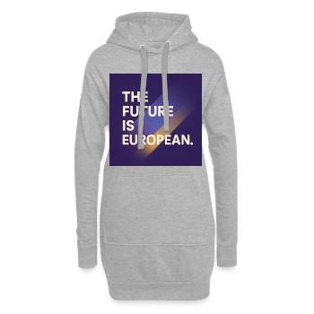 Europäische Zukunftsvision Design - Hoodie-Kleid - Grau meliert - Vorne