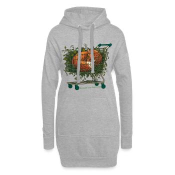 Récupérer le béton - Sweat-shirt à capuche long Femme - gris chiné - Devant