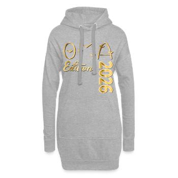SCHRIFTZUG OMA 2026 - Hoodie-Kleid - Grau meliert - Vorne