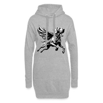 Super chien braque de Weimar Weimi Cape Cape cadeau - Sweat-shirt à capuche long Femme - gris chiné - Devant