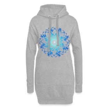 Ozean Mandala - Hoodie-Kleid - Grau meliert - Vorne