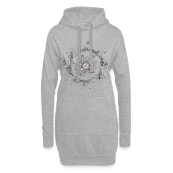 Galaxy Mandala - Hoodie Dress - heather grey - Front