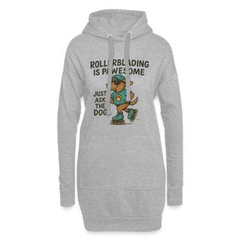 Le patin à roues alignées est un chien pawesom - Sweat-shirt à capuche long Femme - gris chiné - Devant