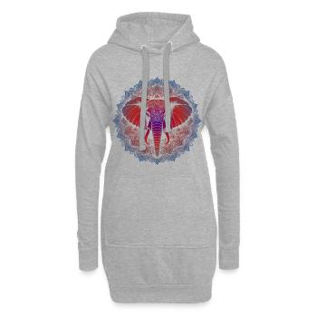 Trifecta Vertus Mandala - Sweat-shirt à capuche long Femme - gris chiné - Devant