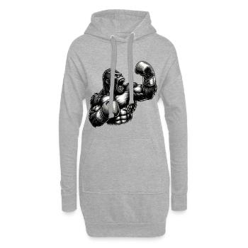 Gorilla Boxer Fighter Boxing Roars Gift - Hoodie Dress - heather grey - Front