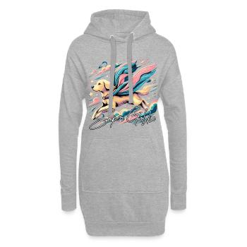 Super chien Golden Retriever Goldie Cape cadeau - Sweat-shirt à capuche long Femme - gris chiné - Devant