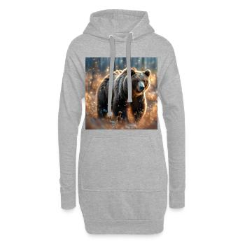 Krafttier Magischer Braunbär - Hoodie-Kleid - Grau meliert - Vorne