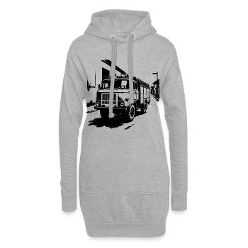 Légende des pompiers de l’Est - Sweat-shirt à capuche long Femme - gris chiné - Devant