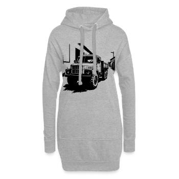 Géant d’acier de l’Est - Sweat-shirt à capuche long Femme - gris chiné - Devant