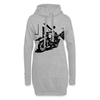 Zweitakt-Legende Oststyle - Hoodie-Kleid - Grau meliert - Vorne