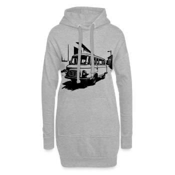 Transport-Kult Ostklassiker - Hoodie-Kleid - Grau meliert - Vorne