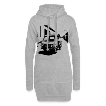 Multifonctionnel Power Retro - Sweat-shirt à capuche long Femme - gris chiné - Devant
