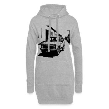 Offroad-Legende Klassik - Hoodie-Kleid - Grau meliert - Vorne