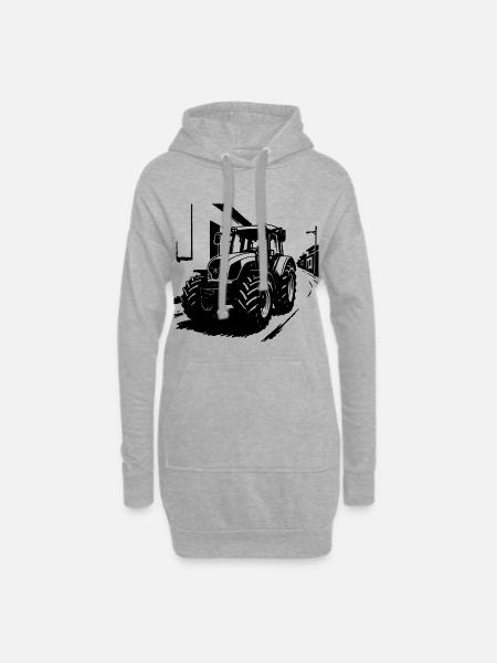 Traktor-Power Vintage - Hoodie-Kleid - Grau meliert