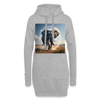 Animal Totem Éléphant - Sweat-shirt à capuche long Femme - gris chiné - Devant