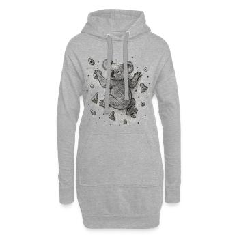 Bouldern Koala Bär Klettern Zeichnung Geschenk - Hoodie-Kleid - Grau meliert - Vorne